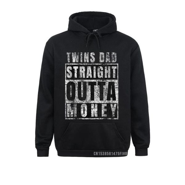 

men's hoodies & sweatshirts dad of twins gifts hoodie straight outta money funny ideas birthday winter men sportswears brand, Black
