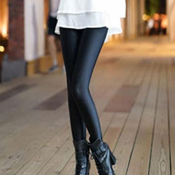 

women's leggings women female outer wear elastic casual fitness skinny pants black full length