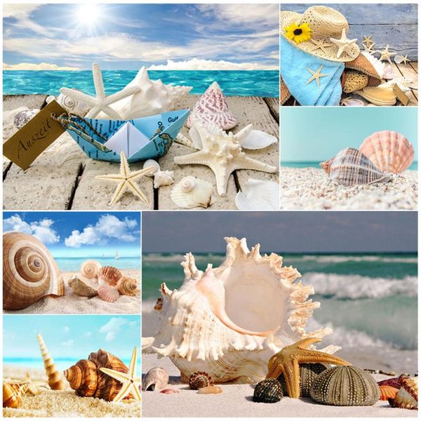 

diamond painting beach starfish conch landscape 5d diy full drill embroidery mosaic rhinestone cross stitch home art wall decor