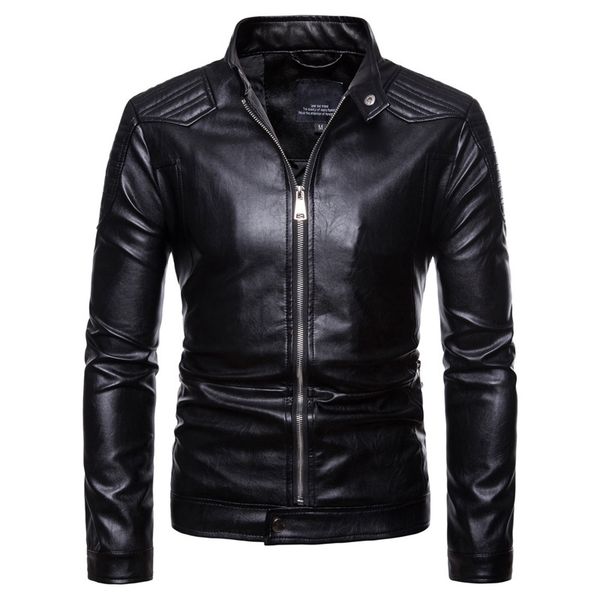 

euro size new men's motorcycle leather jacket euromarket jacke jaqueta plus size jacka black color men coat leder jackets, Black;brown