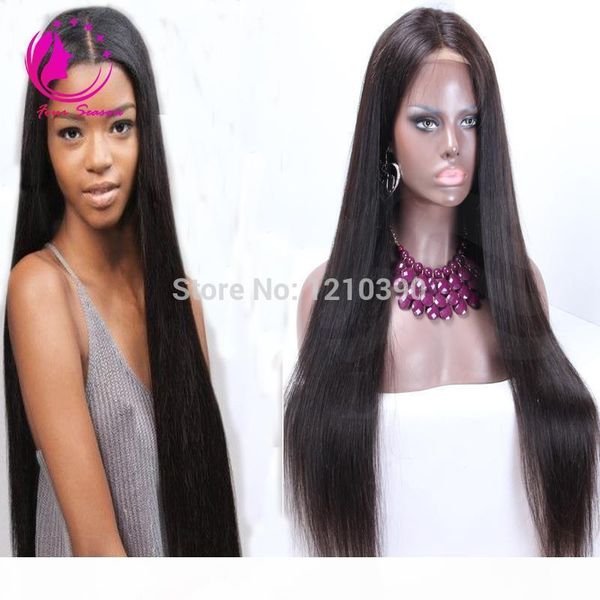 

unproessed full lace human hair wigs for black women glueless full lace wigs brazilian virgin human hair silky straight, Black;brown