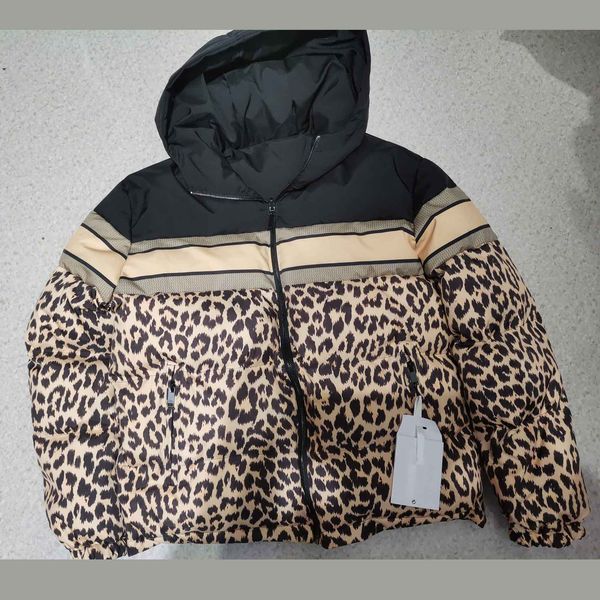 

fashion leopard printed down coat double side wear 2 sides pattern hooded coats women hoodies jacket for autumn winter, Black