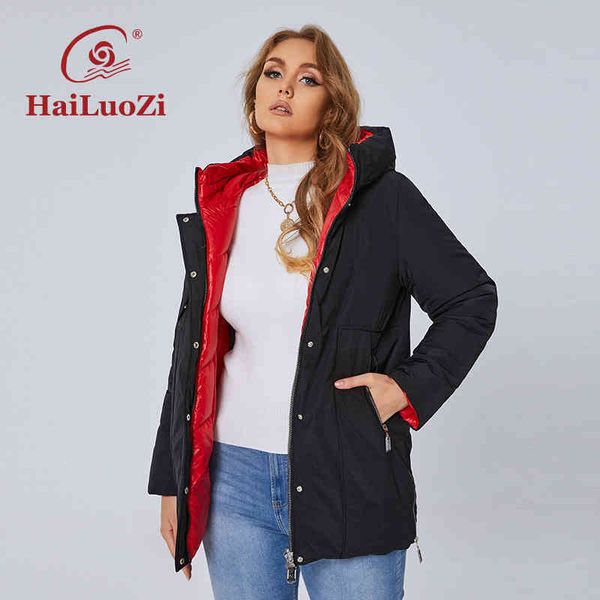 

hailuozi - classic women's blouse, down et, large casual coat, fashion, 2021, Black;brown