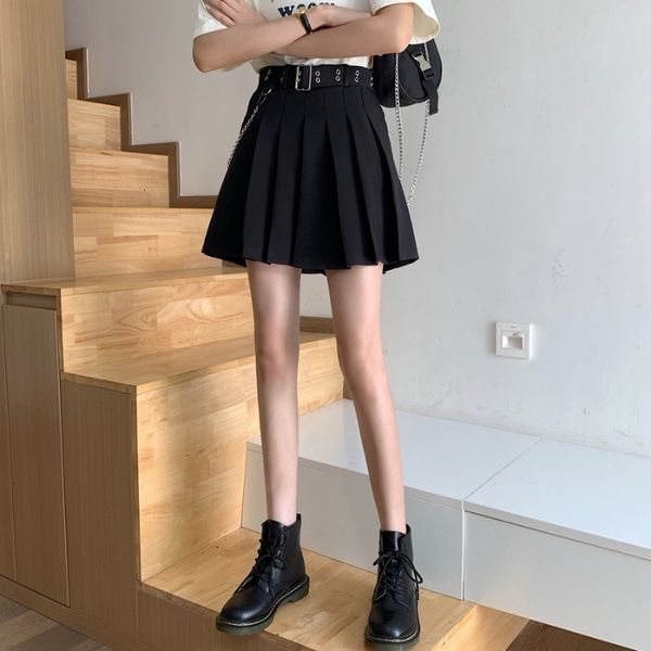 

skirts black pleated skirt women's spring 2021 korean version small man versatile a-line short high waist skirt