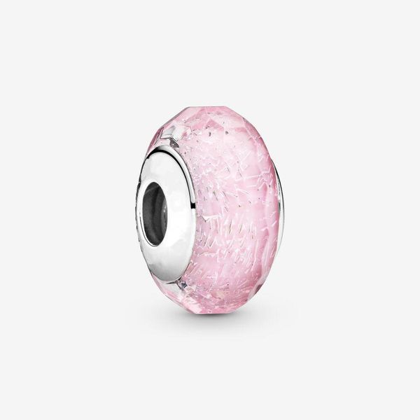 Otantik 925 Gümüş Boncuk Bilezikler Pembe Murano Cam Charm Slayt Boncuk Charms Avrupa Pandora Tarzı Takı Bilezikler Murano Uyar