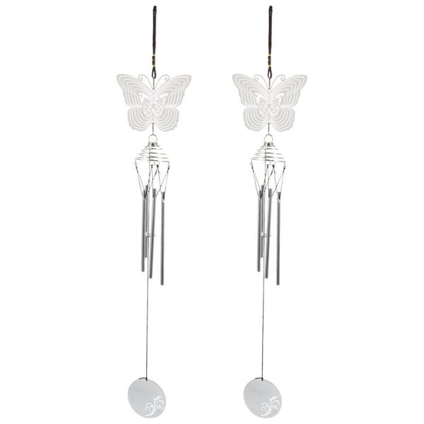 

decorative objects & figurines 2pcs metal art butterflies wind chime home garden decoration ornaments