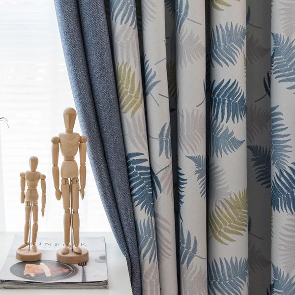 

curtain & drapes northern european-style rice grains linen joint printed shade curtains for living dining room bedroom.