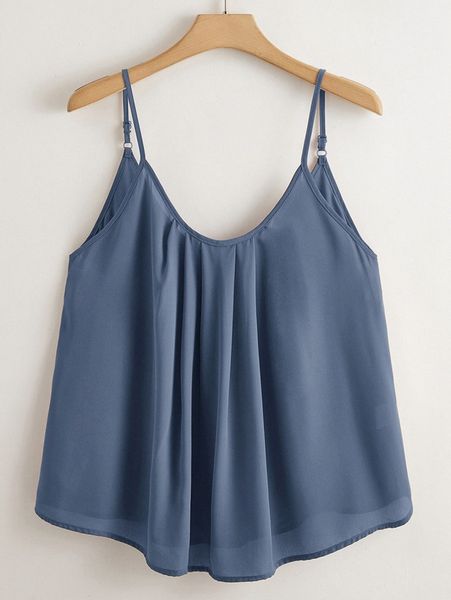 

plus solid cami r4hi#, Black