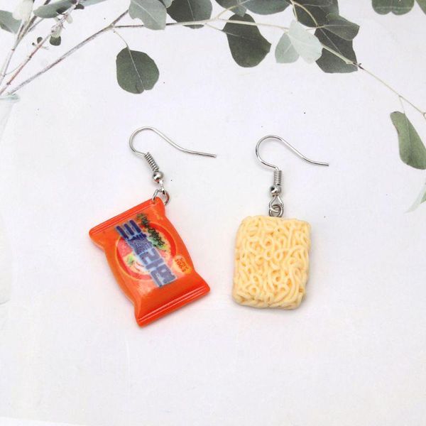 

dangle & chandelier creative small simulation hook earrings funny instant noodle chili drop women fashion jewelry, Silver