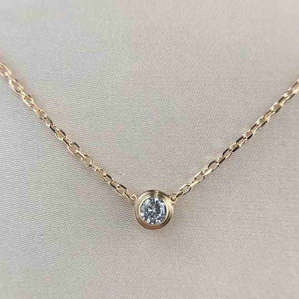 

s925 silver one diamond pendant necklace in 18k rose gold and platinum color for women wedding jewelry gift ps4184