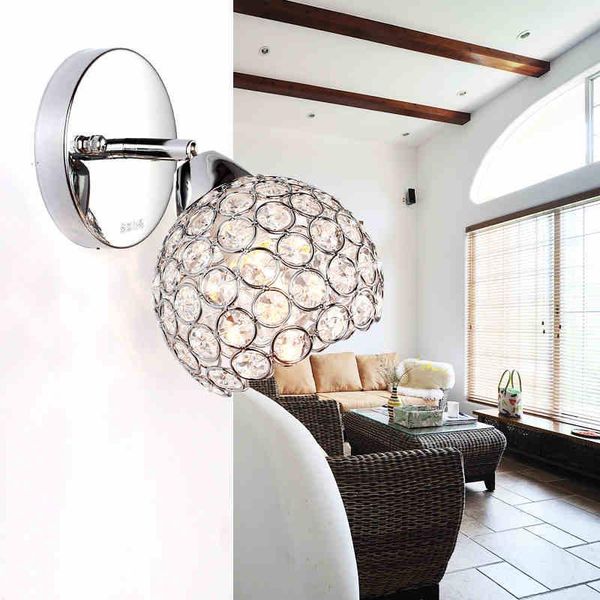 

modern crystal wall lamp simple living room bedroom hallway lighting
