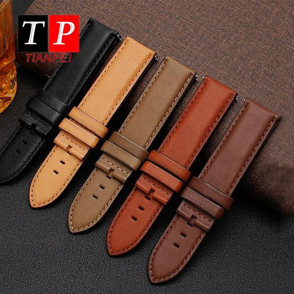 

watch bands genuine leather 22mm band for huawei gt2 strap magic 2 replace breathable bracelet italian cowhide accessories, Black;brown