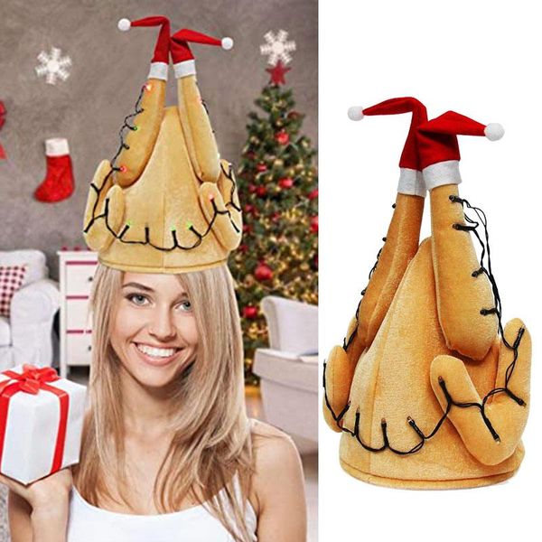 

christmas decorations turkey hat light-up drumsticks cap costume thanksgiving drop
