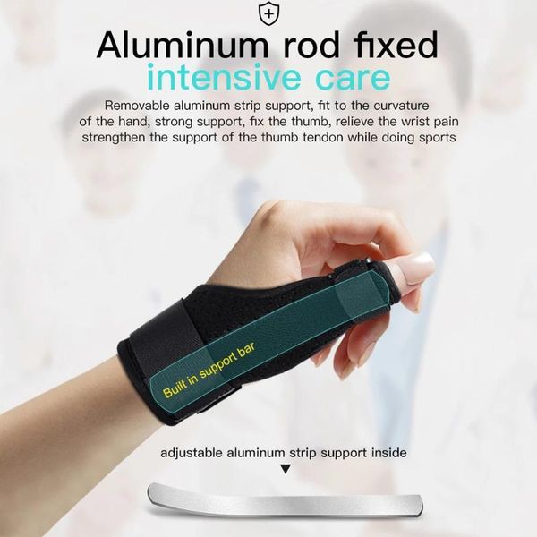 

wrist support 1pcs finger fixed protector brace sports thumb arthritis splint left and right hand protection, Black;red