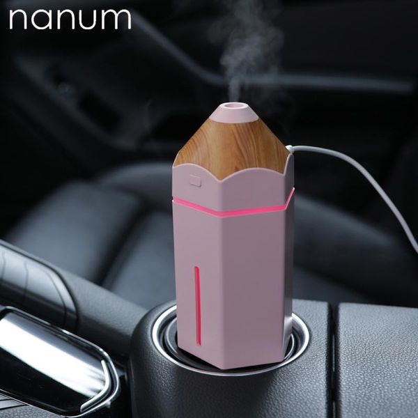 

car air freshener mini pencil humidifier essential oil diffuser 230ml aroma lamp led night light usb ultrasonic fogger