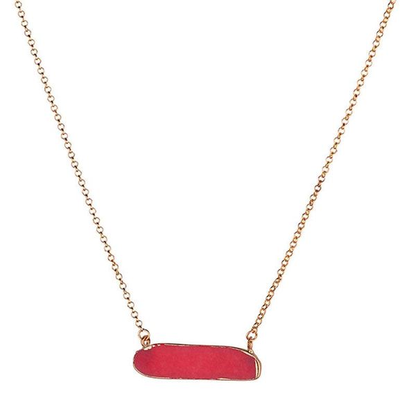 

pendant necklaces druzy fashion necklace natural package edge stone pendeloque cut woman short a pendnat, Silver