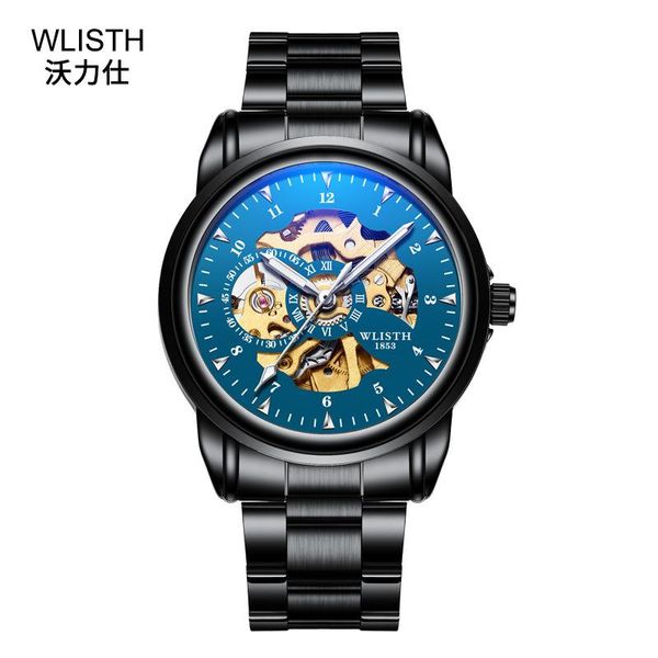 

wristwatches automatic mechanical watch men's fashion stainless steel, Slivery;brown