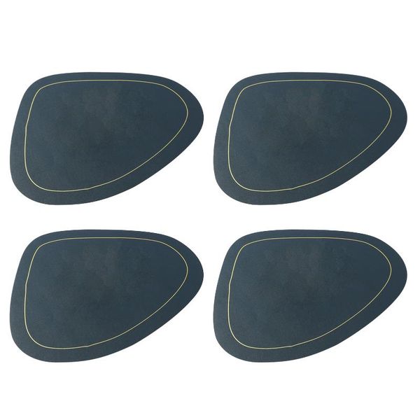 

mats & pads 4pcs home kitchen dinning table elegant non slip easy clean party bbq place mat restaurant pu leather tableware heat resistant