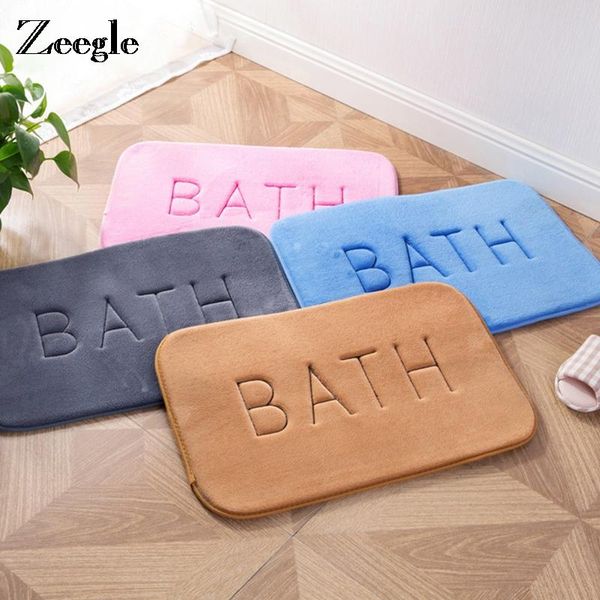 

carpets zeegle coral fleece 40x60cm absorbent bathroom toilet bath mats anti-slip floor door mtas shower room pads
