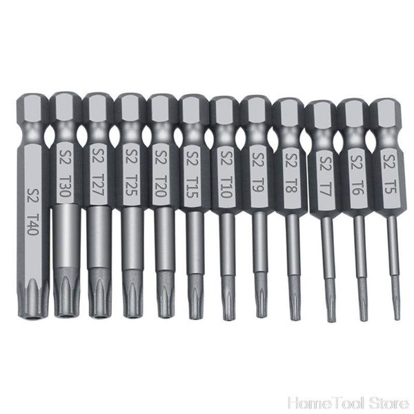 

hand tools 11/12pcs tamper proof security drill bit set torx screwdriver flat head 1/4" hex bits s16 20 drop