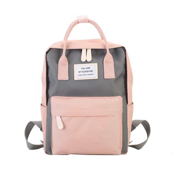 Zaini in tela da donna Borse da scuola impermeabili color caramella per adolescenti Ragazze Zaino per laptop carino grande Patchwork Zaino Kawaii 210929