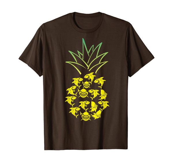 

pineapple sharks funny t-shirt t-shirt, White;black