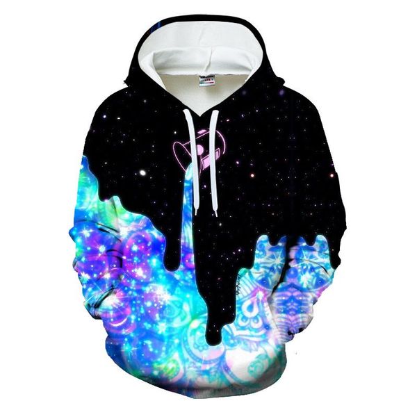 

men's hoodies & sweatshirts men women fashion brand paint splatter 3d all over print hip hop casual hoodie hipster rainbow hooded 2021s, Black