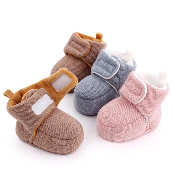 

first walkers solid color baby cotton shoes non-slip warm soft bottom toddler