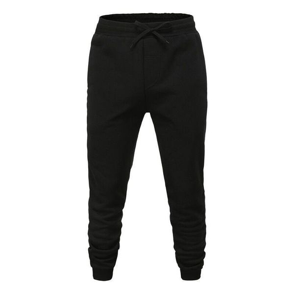 

cotton solid pants men winter fleece sportswear trousers men casual streetwear gym fitness joggers sweatpants pantalones hombre, Black