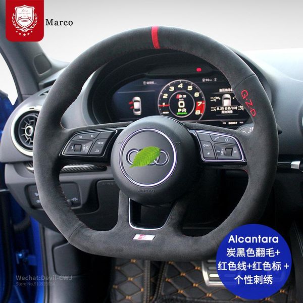 

auto alcantara suede steering wheel cover for audi s3 s5 s7 a5 a5 a7 s6 audi tt r8 q3 q5 q6 q7 grip car goods accessories