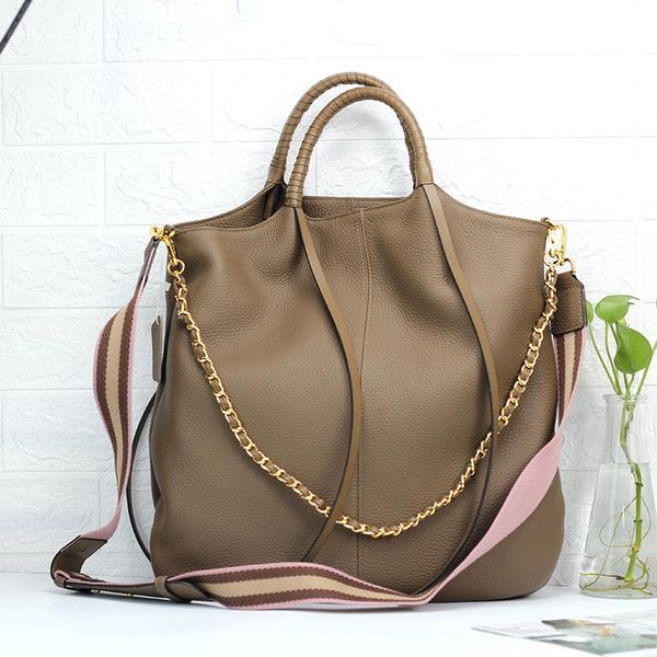 

evening bags 2021 winter fashion brand designer full leather women tote bag huge luxurious first layer cowhide lady handbag big shoulder