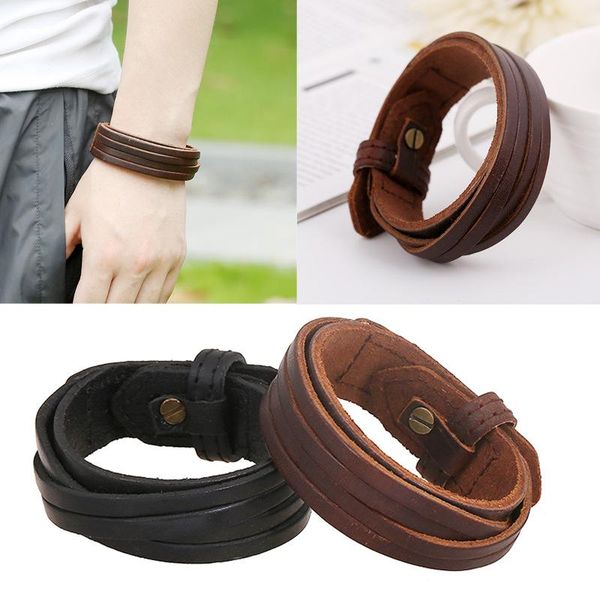 

charm bracelets western style vintage punk leather bracelet/bangle, Golden;silver