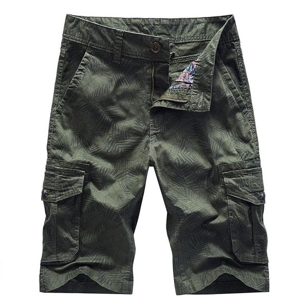 

men's shorts 2021 summer cotton bermuda cargo casual printed knee length short pants, White;black
