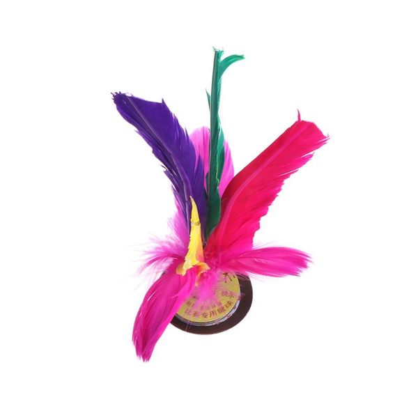 

6pcs colorful feathers kick shuttlecock chinese jianzi foot sports outdoor toy game