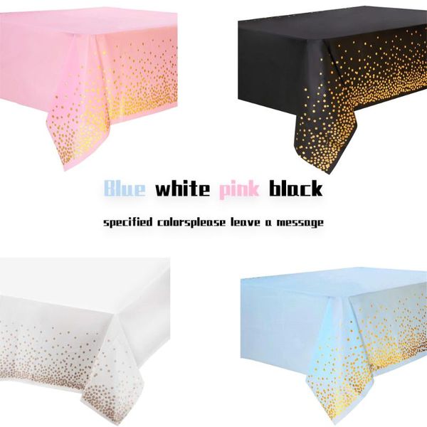 

disposable dinnerware 137*274cm rose gold tablecloth gilded point wedding valentine's day birthday party theme decoration