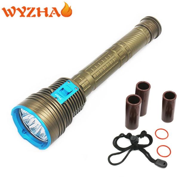 

flashlights torches diving light 9- l2 led 10000 lumens waterproof lamp submersible underwater swimming torch lights