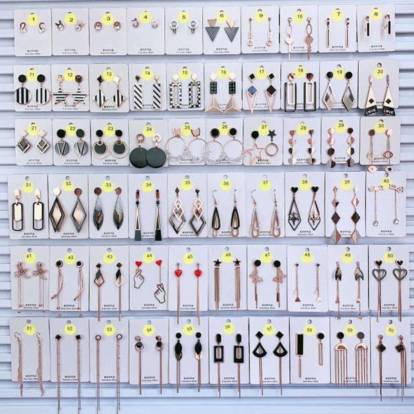 

titanium steel earrings fashion black long tassel exquisite temperament korean fashion jewelry earrings, Silver