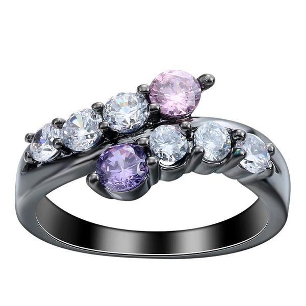 

wedding rings fashion pink purple cz zircon jewelry for women party ring men gift drop, Slivery;golden
