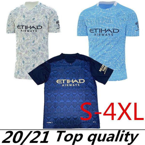 

4xl xxxl thailand sterling de bruyne kun aguero 20 21 manchester soccer jersey city 2020 2021 jersey football shirt men uniform, Black;yellow