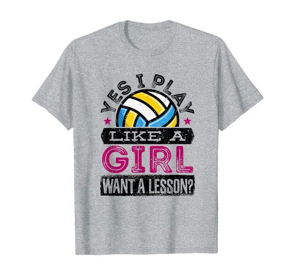 

play like a girl - volleyball t-shirt, White;black