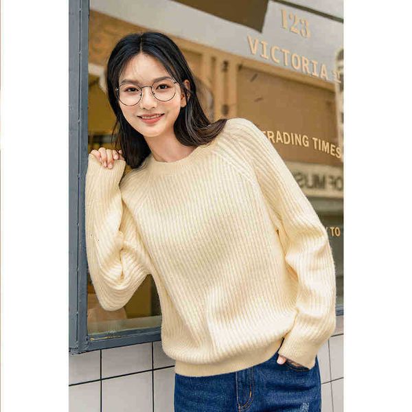 

women's sweaters sweater winter women pullover all matched style loose shape long sleeve sweet student round collar knitwear 4sjz, White;black