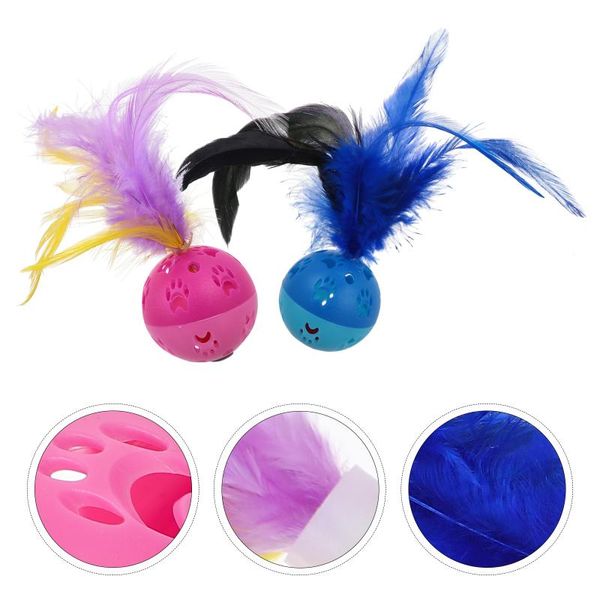 

cat toys 4pcs feather balls interactive pet supplies