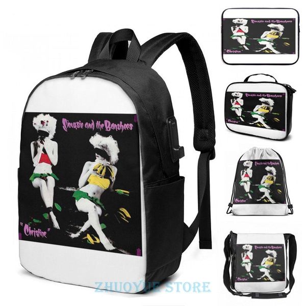 

backpack siouxsie and the banshees - christine vintage record cover usb charge men school bags travel lapbag