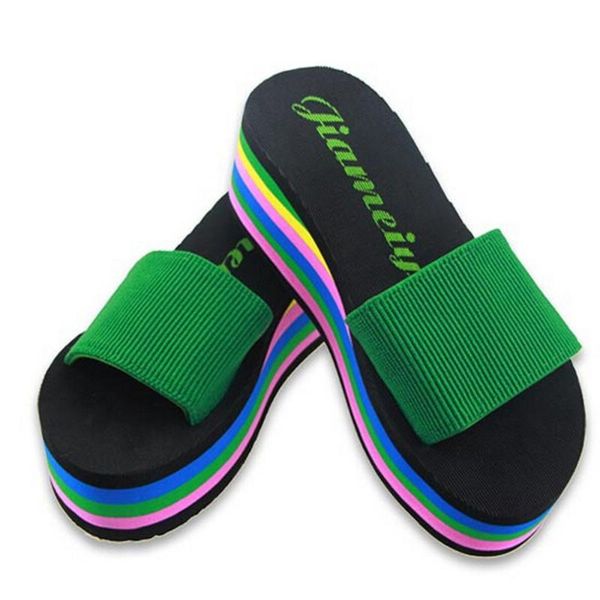 

sandals women rainbow summer non-slip female beach slippers buty damskie schoenen vrouw zapatos mujer solid basic eva #7, Black