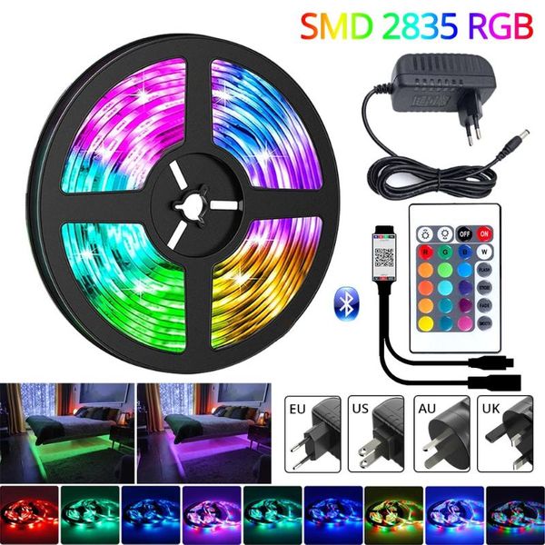 

strips 24key bluetooth led strip 20m rgb 2835 smd flexible ribbon light 5m 10m 15m tape diode dc 12v control