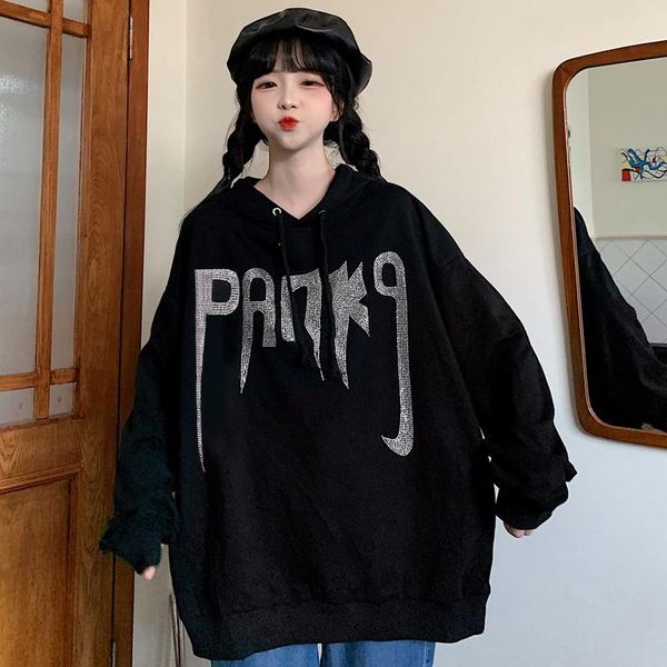 

women's t-shirt american high street hiphop -selling sweatshirt spring and autumn thin ins loose style dark series fashion, White