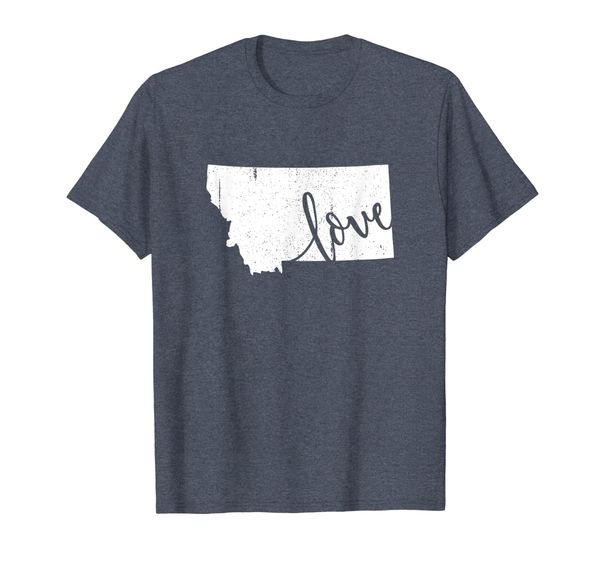 

montana home love vintage state map outline shirt, White;black