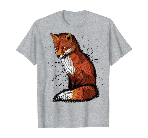 

stain fox t-shirt animal beautiful cute art shirt, White;black