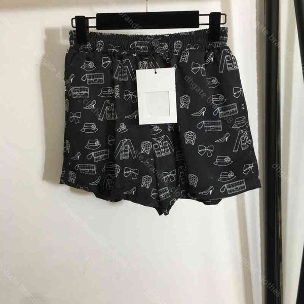 

fashion womens shorts skirts summer versatile mini skirt logo print ch..el brand sml designer female apparel, White;black