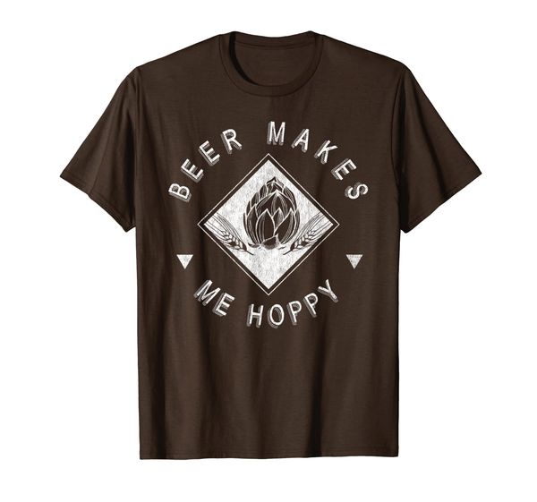 

beer makes me hoppy brewer snob drinking bartender shirt, White;black